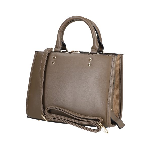 Geanta casual piele eco maro caramel cu compartiment spatios si buzunare interioare David Jones BSDJCA2208011 121