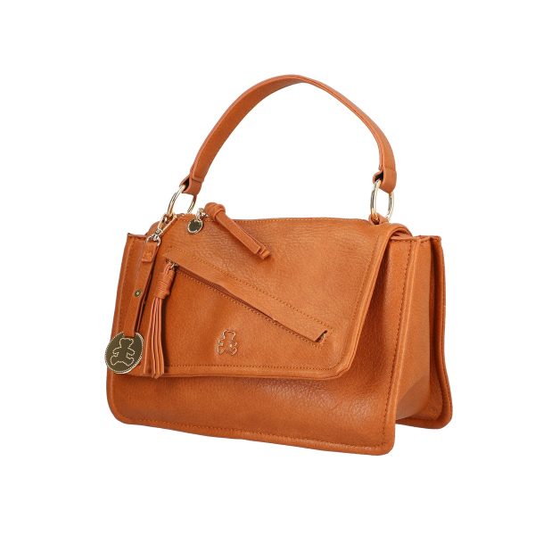 Geanta casual de dama piele eco maro cu bretea confortabila si trei buzunare Lulu Castagnette BSLLCA2208062 121