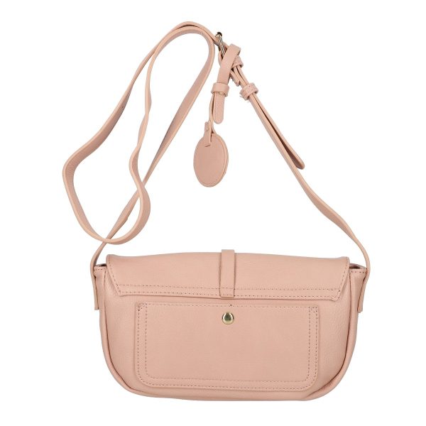 Geanta casual piele ecologica roz cu bareta ajustabila si accesoriu catarama Lulu Castagnette BSLLCA2103063 124