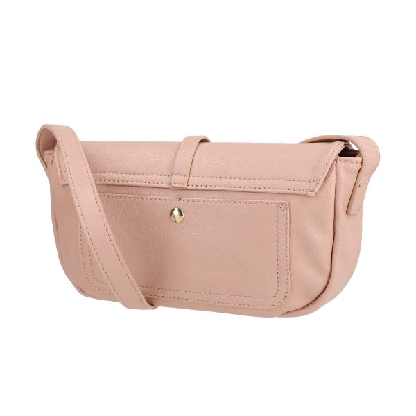 Geanta casual piele ecologica roz cu bareta ajustabila si accesoriu catarama Lulu Castagnette BSLLCA2103063 121