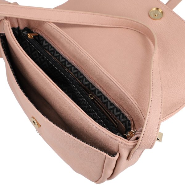 Geanta casual piele ecologica roz cu bareta ajustabila si accesoriu catarama Lulu Castagnette BSLLCA2103063 122