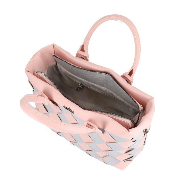 Geanta casual de femei piele eco roz intretesuta cu manere si bretea Galanti BS064CNT2205409 120