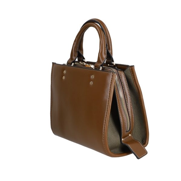 Geanta de mana casual din piele eco verde olive cu doua buzunare interioare David Jones BSDJCA2208009 124