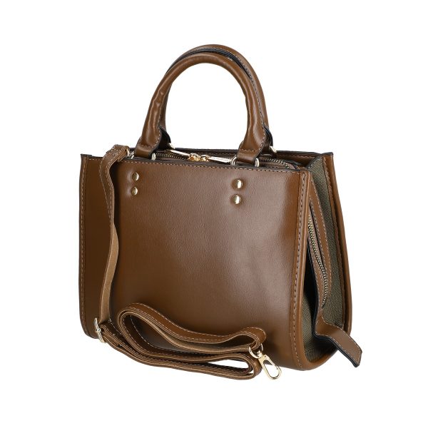 Geanta de mana casual din piele eco verde olive cu doua buzunare interioare David Jones BSDJCA2208009 123