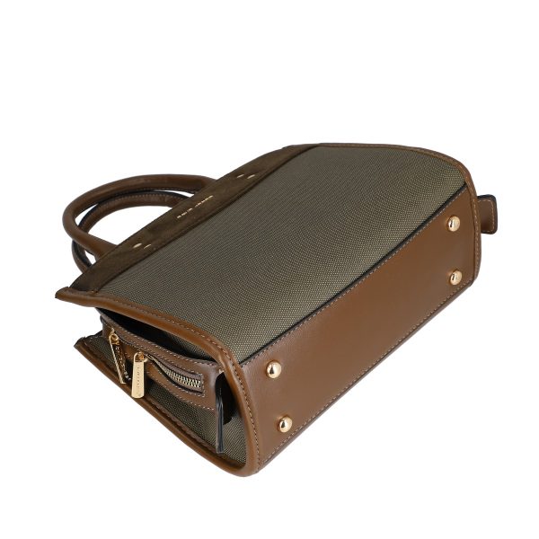 Geanta de mana casual din piele eco verde olive cu doua buzunare interioare David Jones BSDJCA2208009 125