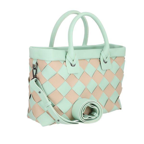 Geanta casual dama piele ecologica intretesuta verde cu manere si bretea confortabile Galanti BS064CNT2205410 120