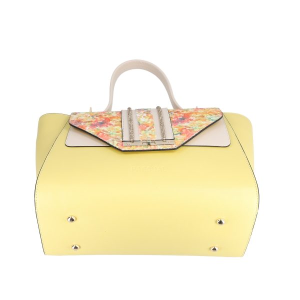 Geanta casual dama din piele neteda eco galbena cu maner si inchidere tip clapeta Pascual BSPAS2204148 121