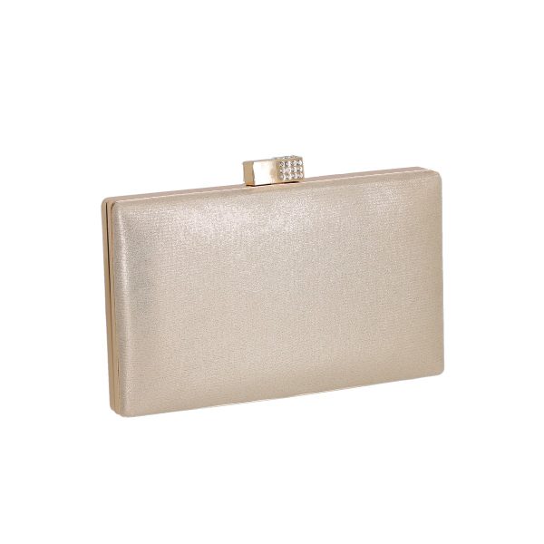 Geanta ocazie dama din material sintetic auriu lucios cu maner lant Roxana BS1049HD2207504 120