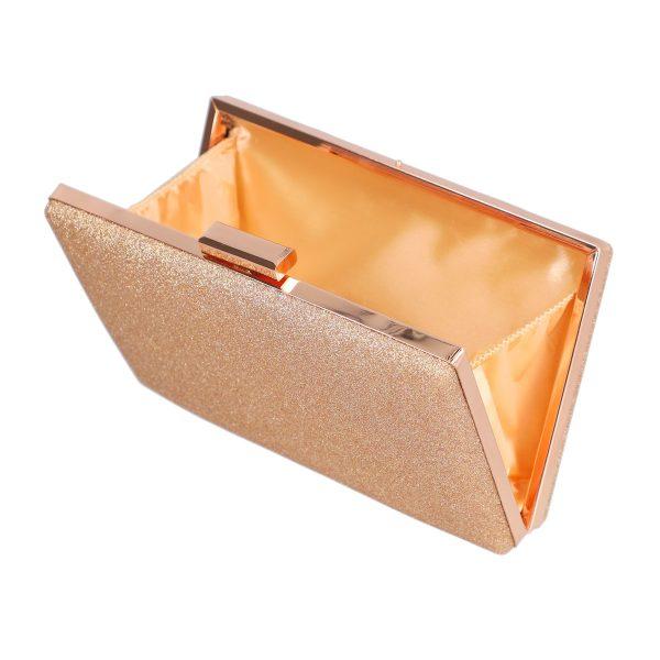 Geanta de evenimente dama material sintetic sampanie cu sistem click Vanessa BS8025Z2207010 119