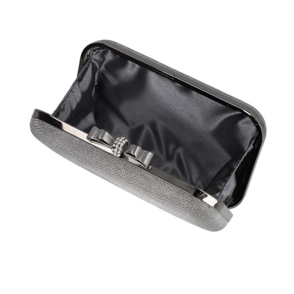 Geanta de evenimente dama din material sintetic neagra cu inchidere tip fundita BS8021PO2205057 120