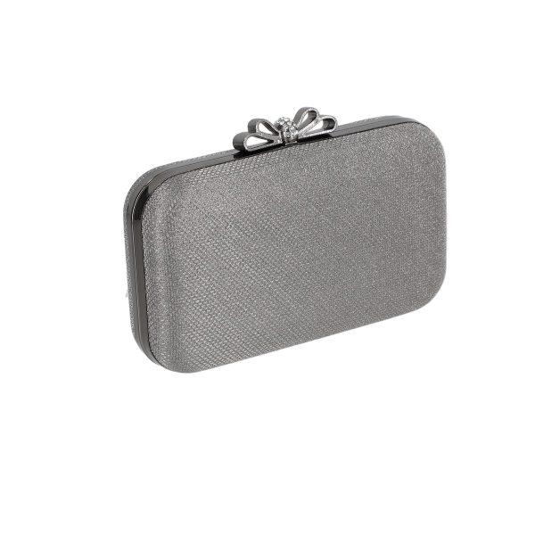 Geanta de evenimente dama din material sintetic neagra cu inchidere tip fundita BS8021PO2205057 122