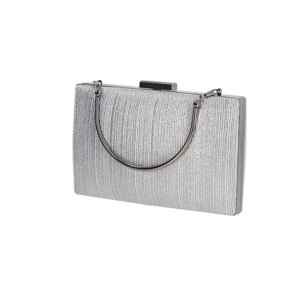 Geanta evenimente de dama din material negru lucios cu maner si rama metalica Betty BS8047Z2207513 121