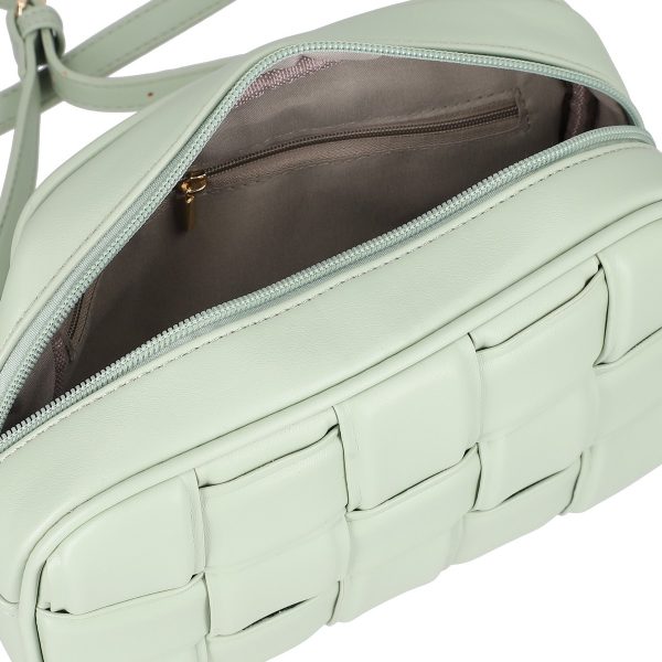 Geanta casual dama de umar din piele eco verde matlasata cu un fermoar Alissa BSPOCA2205131 122