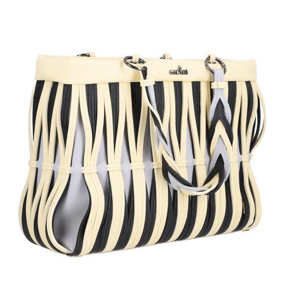 Mini Geanta Shopper din Piele Eco Galbena Exterior Modelat Maner Confortabil - Galanti BS036CNT2205379 121