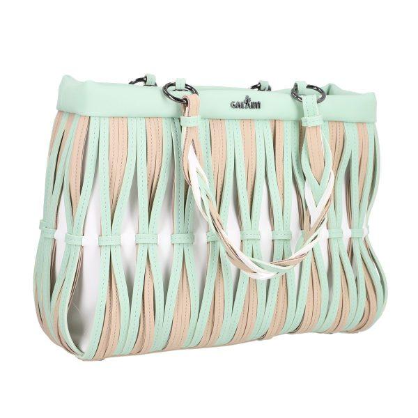 Geanta Shopper Gri Exterior Modelat Mini din Piele Eco Maner - Galanti BS036CNT2205377 122