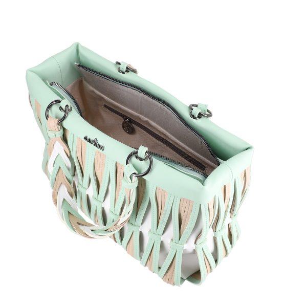 Geanta Shopper Gri Exterior Modelat Mini din Piele Eco Maner - Galanti BS036CNT2205377 120