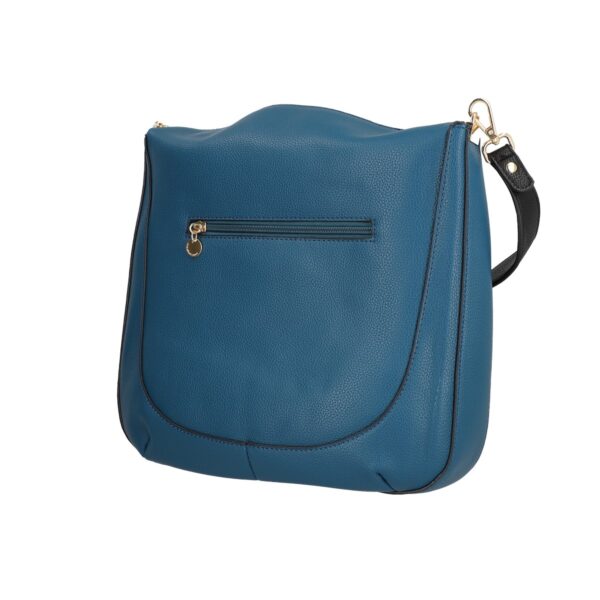 Geanta tip postas din piele eco albastra cu fermoar si capse magnetice Lulu Castagnette BSLLOF2208071 121
