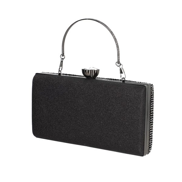 Geanta de evenimente de dama din material neagra cu maner tip lant Ellie BS9063V2208109 120