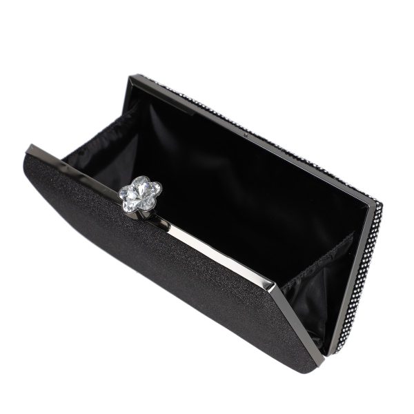 Geanta de evenimente de dama din material neagra cu maner tip lant Ellie BS9063V2208109 119