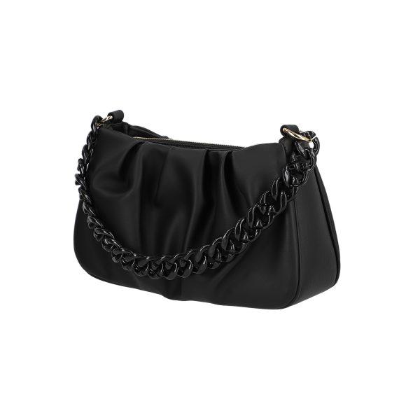 Geanta de mana casual de femei piele neteda eco neagra cu maner si bretea impletite Ada BS0994CA2205331 123