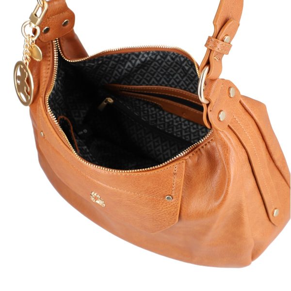 Geanta de umar piele eco maro deschis cu cinci buzunare si maner confortabil tip bretea BSLLCA2109099 121