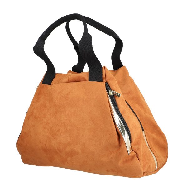 Geanta Shopper dama piele ecologica maro cu fermoar auriu si buzunare suplimentare Laura Biaggi LBSH975G2108274 122