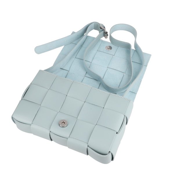 Poseta casual din piele ecologica albastru aspect impletit cu un compartiment Styline BSSLPO2106039 122