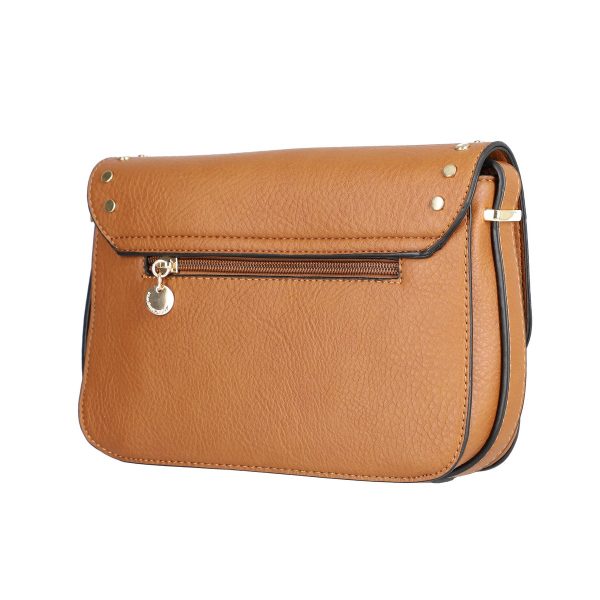 Poseta casual dama piele eco maro cu elemente metalice si doua compartimente Lulu Castagnette BSLLPO2109071 121