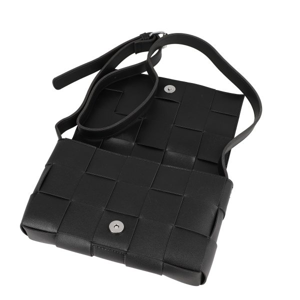 Poseta casual dama piele eco neagra aspect impletit cu buzunare Gallantry BSGAPO2106044 121