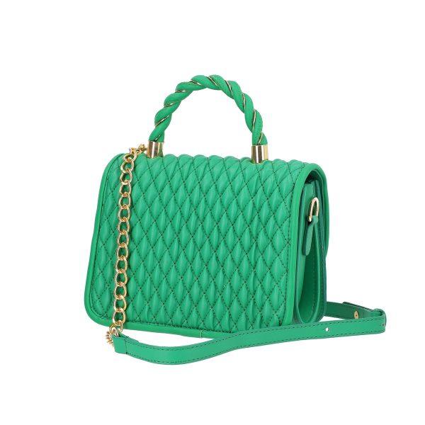 Poseta casual de mana femei piele ecologica verde cu clapeta si doua buzunare interioare Ruby BS1047PO2205351 120