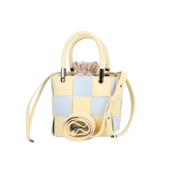 Poseta Femei Casual din Piele Eco Galbena Intretesuta cu Compartiment Tip Sac - Galanti BS043CNT2205401 120