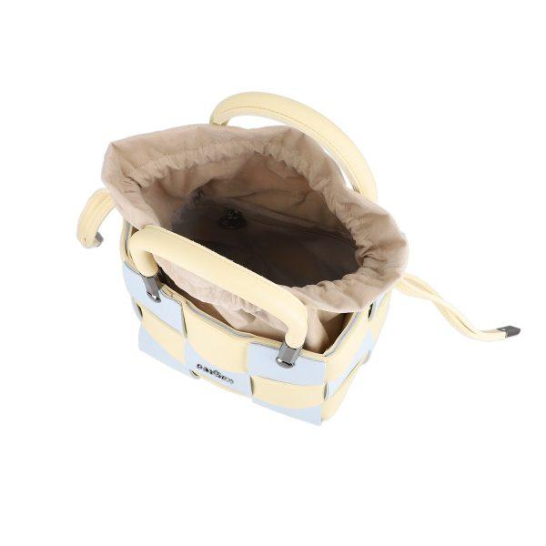 Poseta Femei Casual din Piele Eco Galbena Intretesuta cu Compartiment Tip Sac - Galanti BS043CNT2205401 121