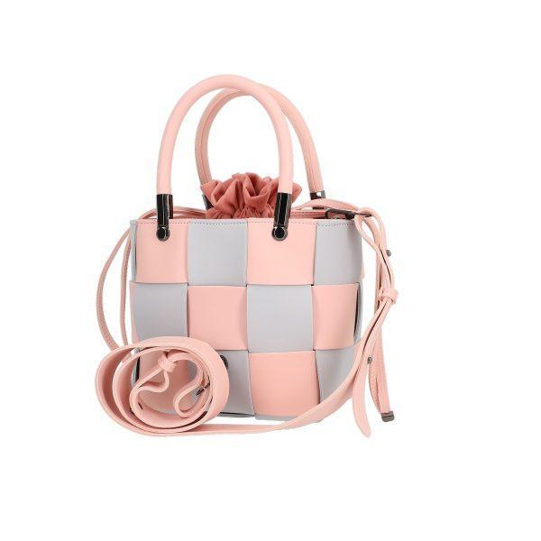 Poseta casual dama piele ecologica roz intretesuta cu cumpartiment mare Galanti BS043CNT2205400 120