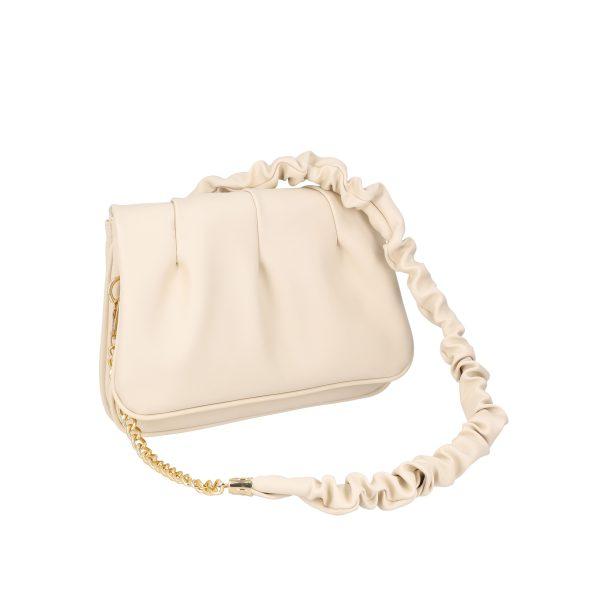 Poseta eleganta femei din piele eco crem tip postas cu buzunare si bretea Cloe BS1062PO2205310 122