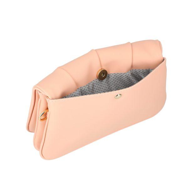 Poseta eleganta dama piele eco roz pudra de tip postas cu doua compartimente Cloe BS1062PO2205311 120