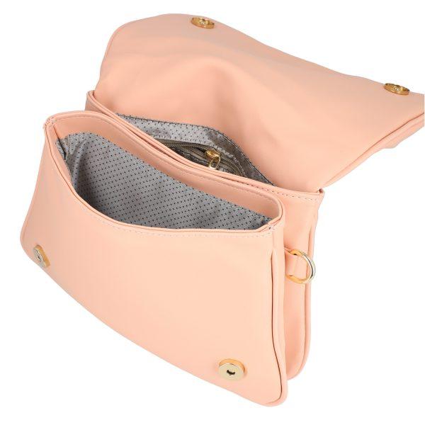 Poseta eleganta dama piele eco roz pudra de tip postas cu doua compartimente Cloe BS1062PO2205311 121