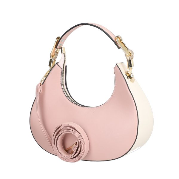 Poseta de Mana Dama Eleganta Half Moon din Piele Eco Roz cu Bretea - Pascual BSPAS2204150 121