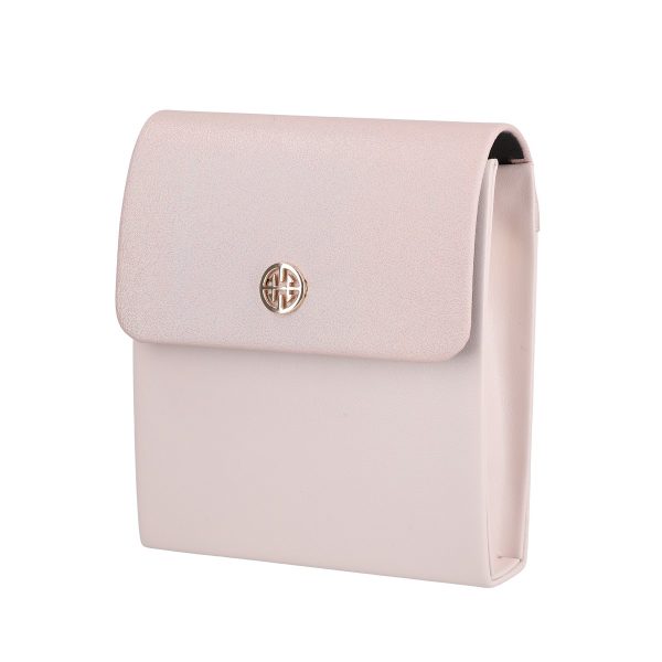 Clutch cu Pietre - Poseta dama casual din piele ecologica roz patrata cu elemente metalice si bretea Kalet BSPO2205053