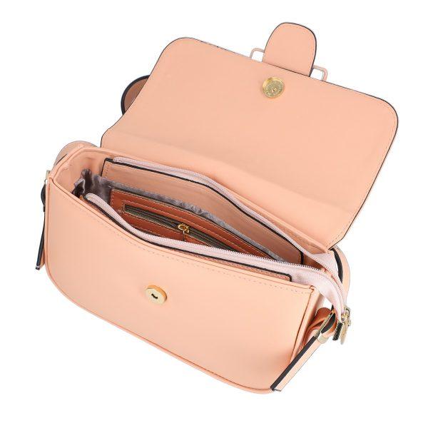 Poseta Dama Mica Casual Piele Eco Roz cu Bretea si Un Compartiment - Zoe BS1027PO2205342 121