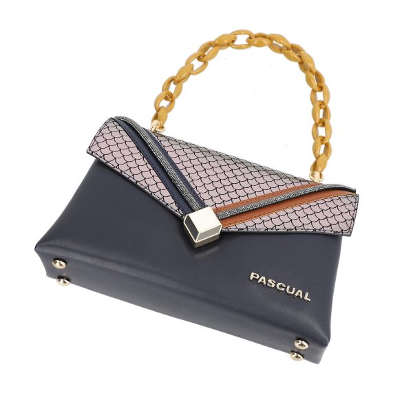 Poseta eleganta de femei din piele neteda eco albastru inchis cu inchidere magnetica Pascual BSPAS2204138 120