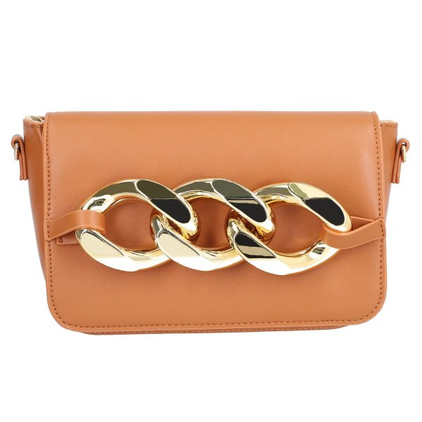 Poseta eleganta dama piele eco maro elemente fashion cu un compartiment BSPO2109065 124