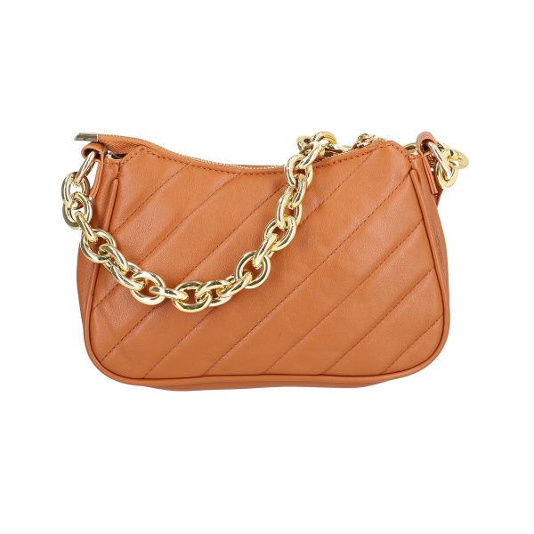 Poseta eleganta de dama piele neteda eco maro cu maner fashion si bretea BSPO2109055 122