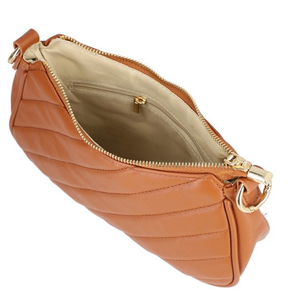 Poseta eleganta de dama piele neteda eco maro cu maner fashion si bretea BSPO2109055 120