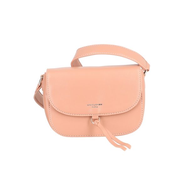 Poseta casual de dama din piele ecologica roz cu bareta si un compartiment David Jones BSDJPO2108312 123