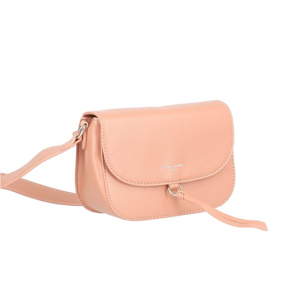 David Jones - Poseta casual de dama din piele ecologica roz cu bareta si un compartiment David Jones BSDJPO2108312