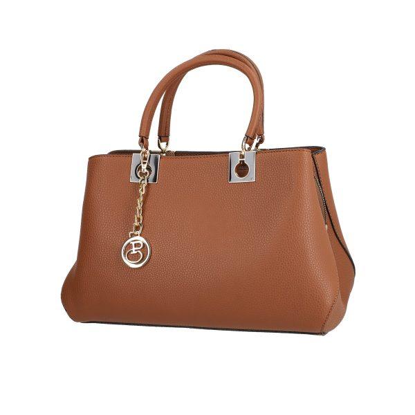 Set geanta dama piele ecologica texturata maro cu maner si portofel Bernadette BSSET2205218 120