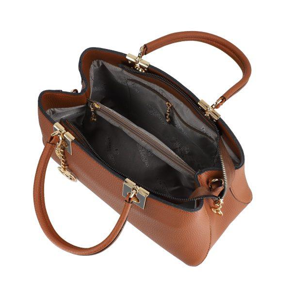 Set geanta dama piele ecologica texturata maro cu maner si portofel Bernadette BSSET2205218 124