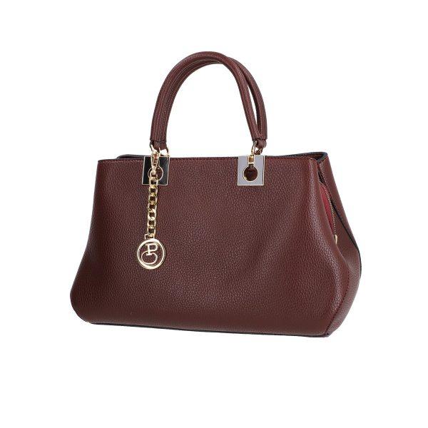 Set geanta cu portofel de femei piele eco visinie si accesoriu metalic Bernadette BSSET2205205 121