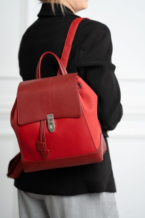 Rucsac Dama Rosu Piele Ecologică Inchidere cu Snur - David Jones BS6516RUDJ2208400 119