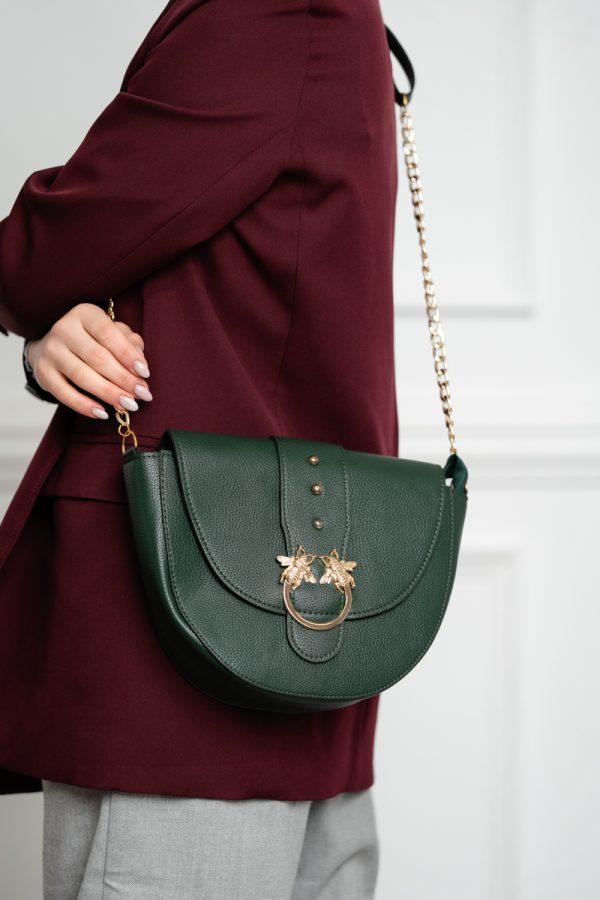 Poșetă damă casual piele ecologică verde de umăr Laura Biaggi BS209P2208258 119